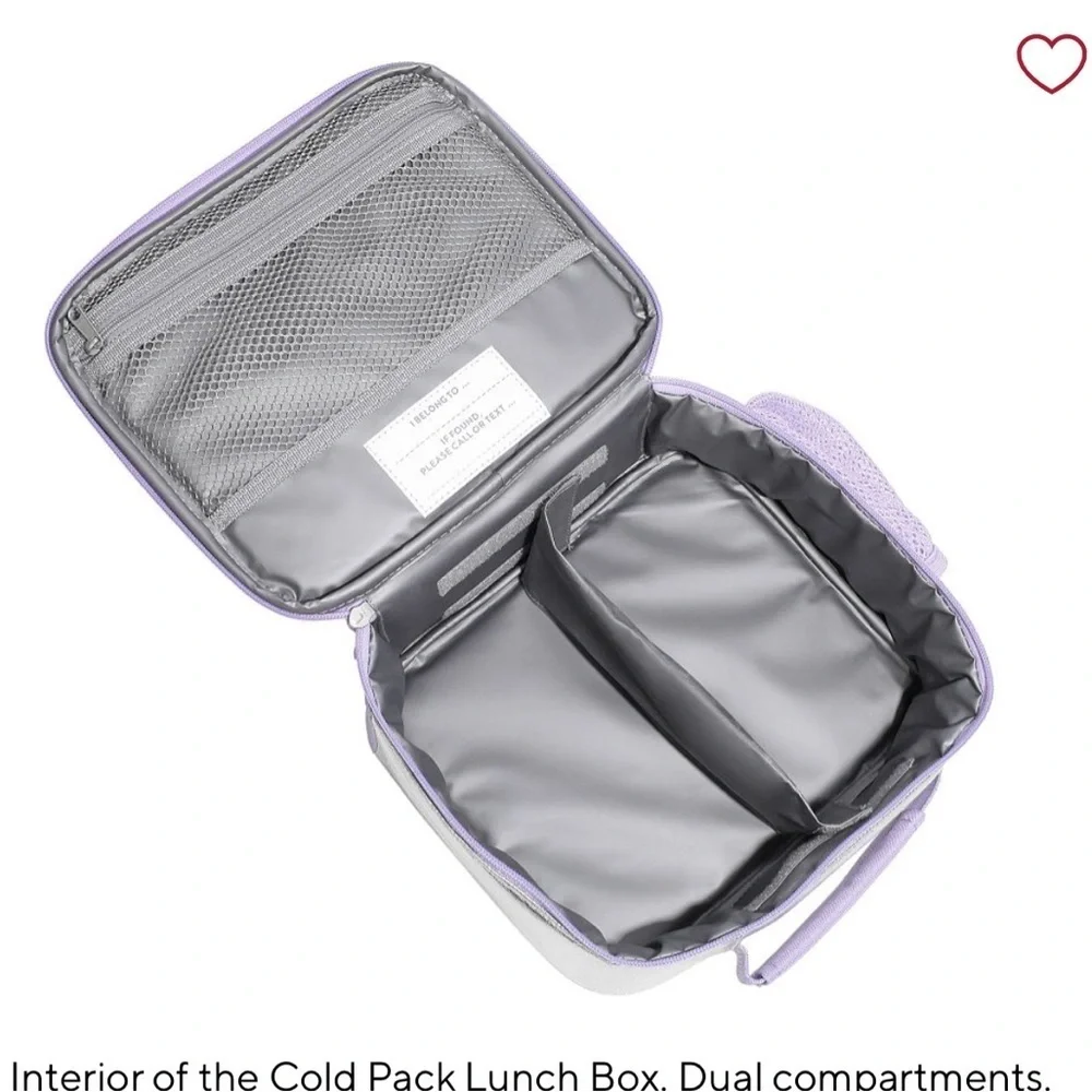 Pottery Barn Kids Mackenzie Silver Metallic Hearts Lunch Box